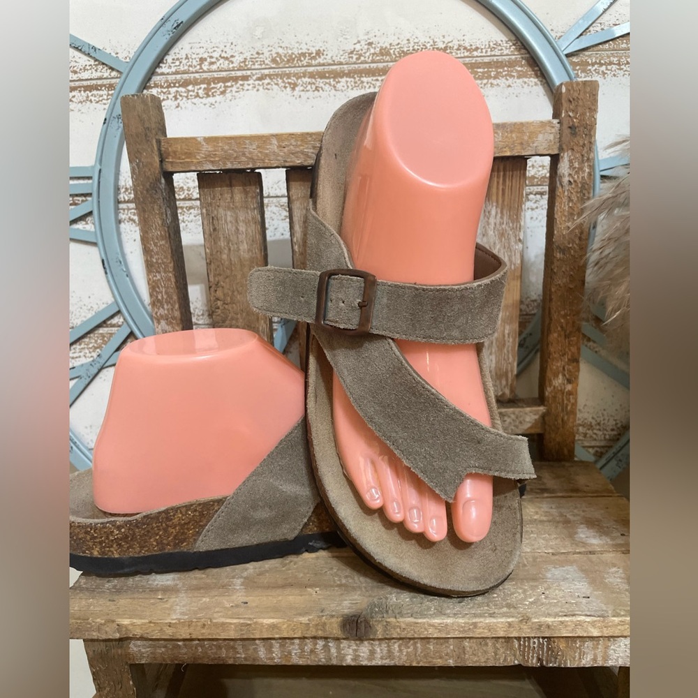 Women’s ECSA Genuine Leather Slide Sandals Sz 9 NEW